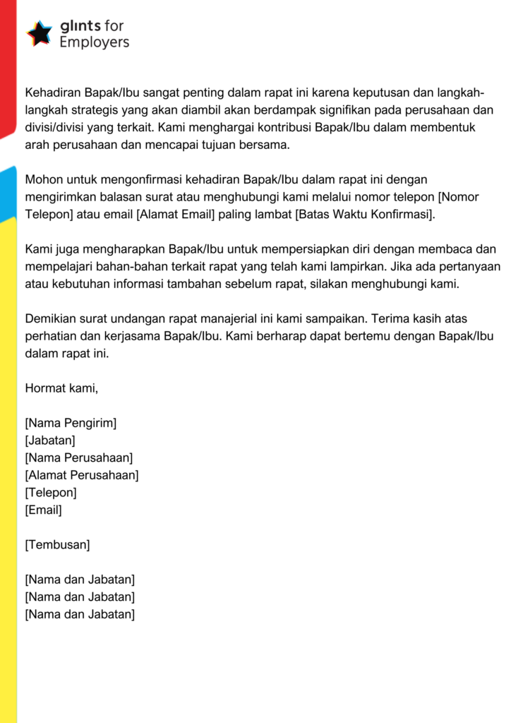 Contoh Surat Undangan Rapat Manajerial